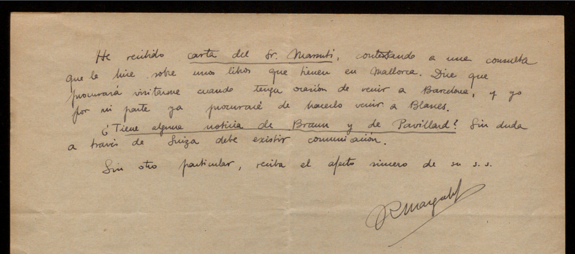 Carta Ramon Margalef
